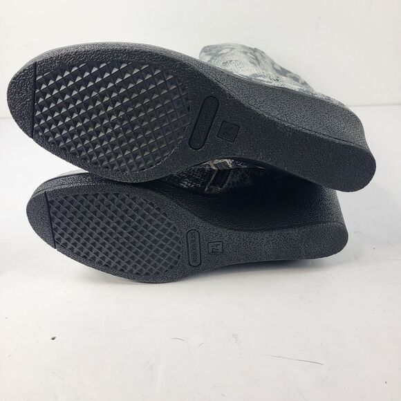 Aerosoles Brenna Knee High Wedge Boots Grey Snake Print Size 7.5M - Picture 10 of 11